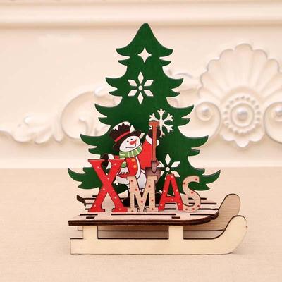 Inspired Deals DIY Wooden Christmas Sleigh Decoration With Reindeer Festive Tabletop Ornament And Gift old Man