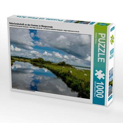 CALVENDO Puzzle Naturlandschaft an der Hamme in Worpswede | 1000 Teile Lege-Größe 64x48cm Foto-Puzzle für glückliche Stunden