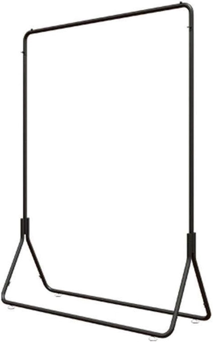 Zwart kledingrek van sterke metalen buis, Hoogte: 160 cm