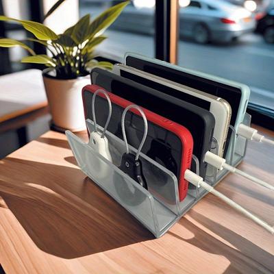 Smart Shopping Spot Acrylic Desktop Organizer Vertical File Holder Laptop Stand For Multi Device Storage Acrylic Desktop Organizer Vertical File Holder Laptop Stand For Multi Device Storage