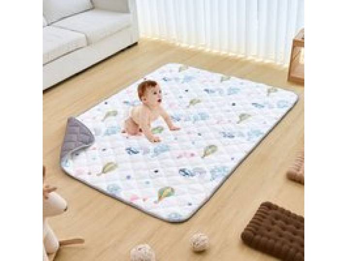 VEVOR Tapis de Jeu pour Bébé, 1,5x2 m, Tapis d'Éveil pour Enfants Antidérapant, Tapis de Sol Pliable, Tapis d'Activité Doux Lavable en Machine, pour Tout-petits, Nourrissons, Rampant au Sol, Maison