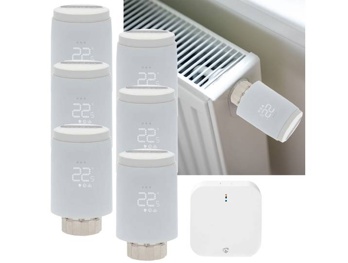 6er-Set Smartes Heizkörperthermostat inkl. Zigbee-Gateway
