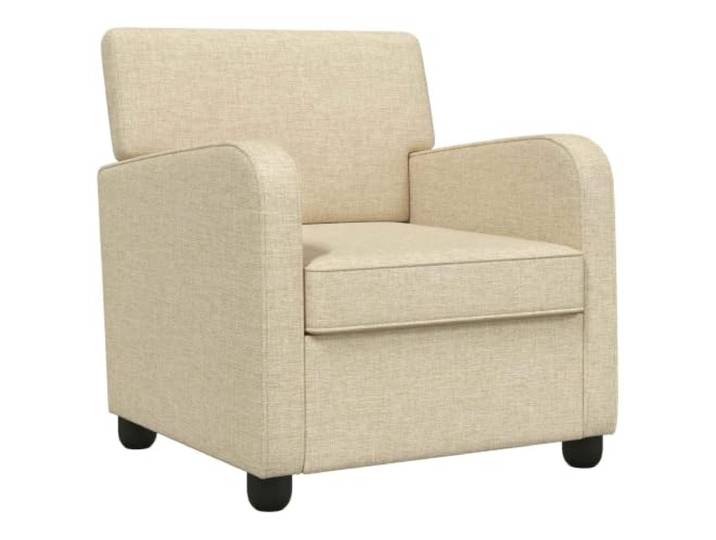NLQMSU Sessel cremefarben aus Stoff mit Rahmen aus Holz und Metall Stoff 100% Polyester, Stützlehne, erweiterte Armlehnen, quadratische Kunststofffüße, Wohnzimmer, Schlafzimmer