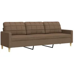 vidaXL 3-Sitzer-Sofa Braun 210 cm Stoff