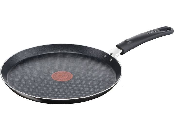 Crêpepfanne TEFAL Easy Cook & Clean , schwarz, B:26cm L:43,4cm Ø:26cm, Pfannen, Crêpepfanne, Aluminium, Antihaft, Thermo-Signal, alle Herdarten außer Induktion