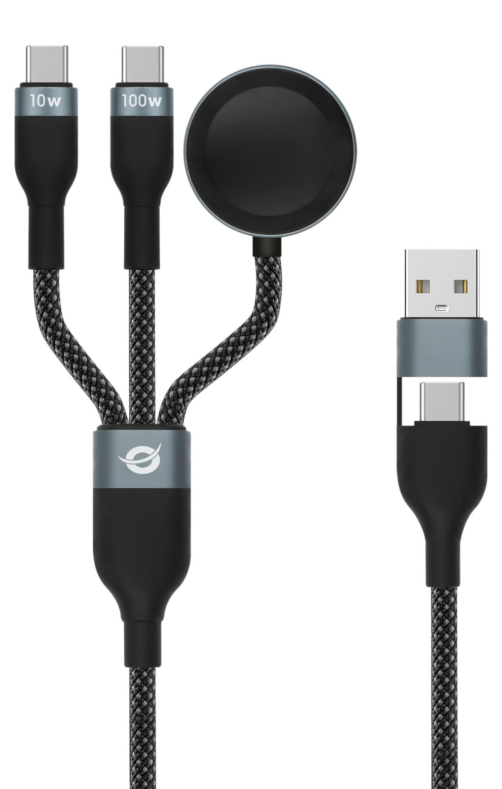 Conceptronic USB-C naar USB-C/A 2.0 Kabel met WC/PD ondersteuning, 480 Mbps, 1,50 meter