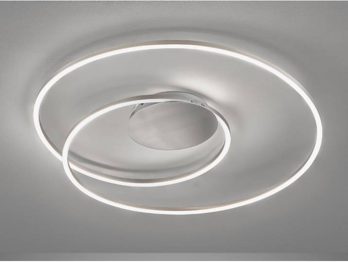 LED-Deckenleuchte - Ø 68 cm - Nickelfarben - Metall - mit Fernbedienung