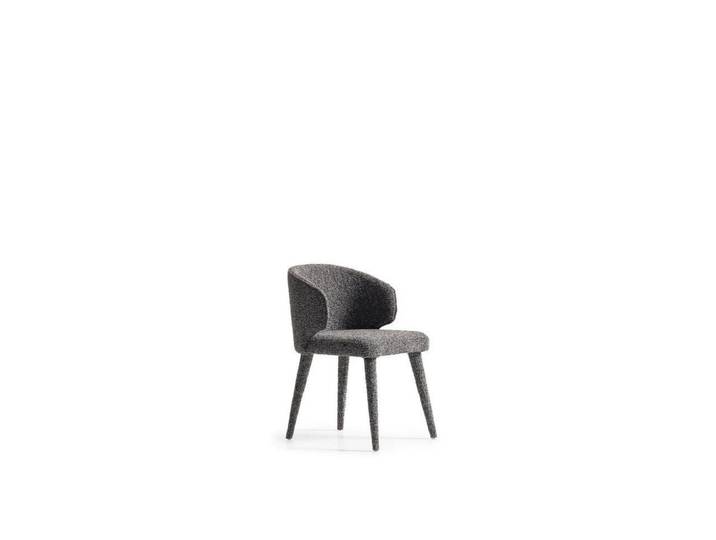 JVmoebel Esszimmerstuhl Eleganter grauer Holzstuhl mit ergonomischer Sitzfläche (1 St), Made in Europe