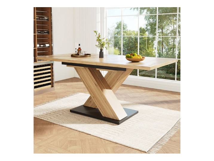 IDEASY Esstisch Teleskop-Esstisch ausziehbar 118-158cm Holzoptik Küche & Wohnzimmer