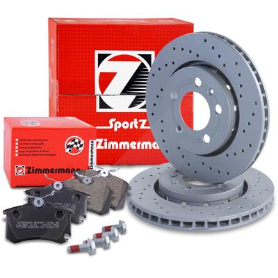 Zimmermann SPORT-Scheiben + Beläge Hinten Belüftet [Hersteller-Nr. 10697839] für VW, Audi, Skoda, Seat