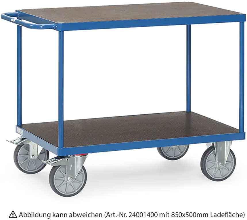 Fetra Super-MultiVario-Transporter Tischwagen mit 2 Etagen und wasserfesten Plattformen 850x500mm