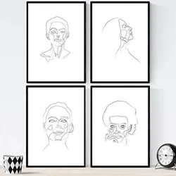 POSTER Set mit 4 Gesichter Frauen 5 A3 Rahmenlos