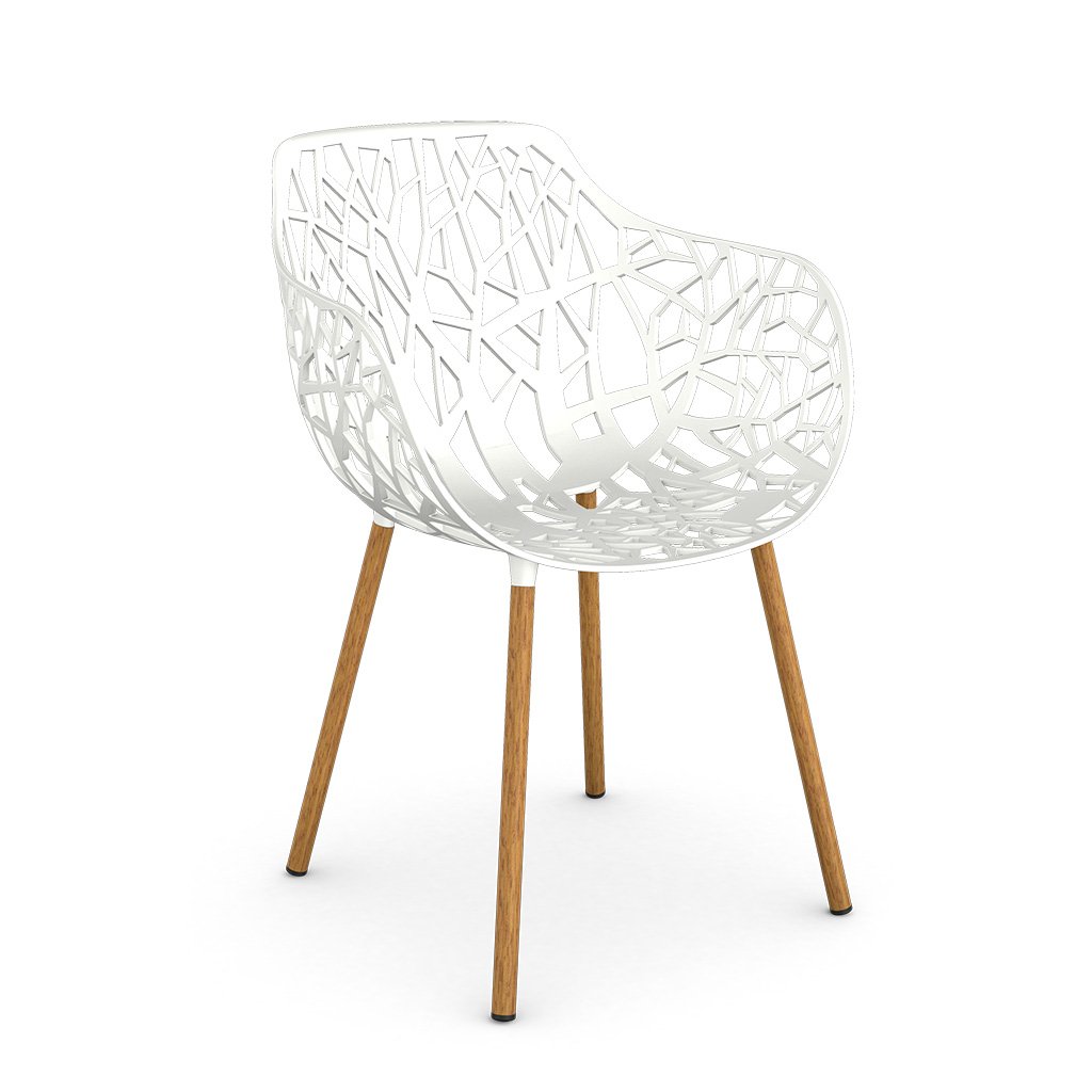 Fast Forest Outdoor Sessel mit Holzbeinen (weiß (1, White)) weiß (1, White) 6500L-1