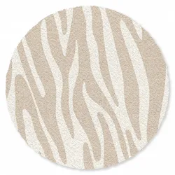 FUSSMATTE Zebramuster - Beige - Weiß - Tiermuster Schmutzfänger 120x120 cm