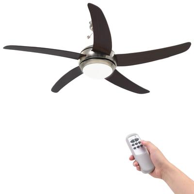 vidaXL Deckenventilator dekoriert mit Lampe 128 cm braun