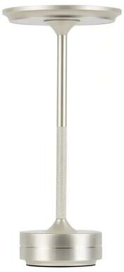 Inspired Living LumiNord Rechargeable Table Lamp Touch Bedside Lamp With Modern Nordic Design silver