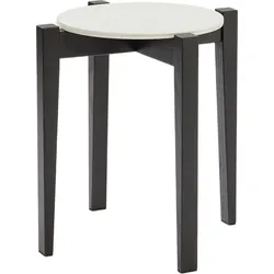 Elois Hocker 46 cm, schwarz-weiß, Buchenholz