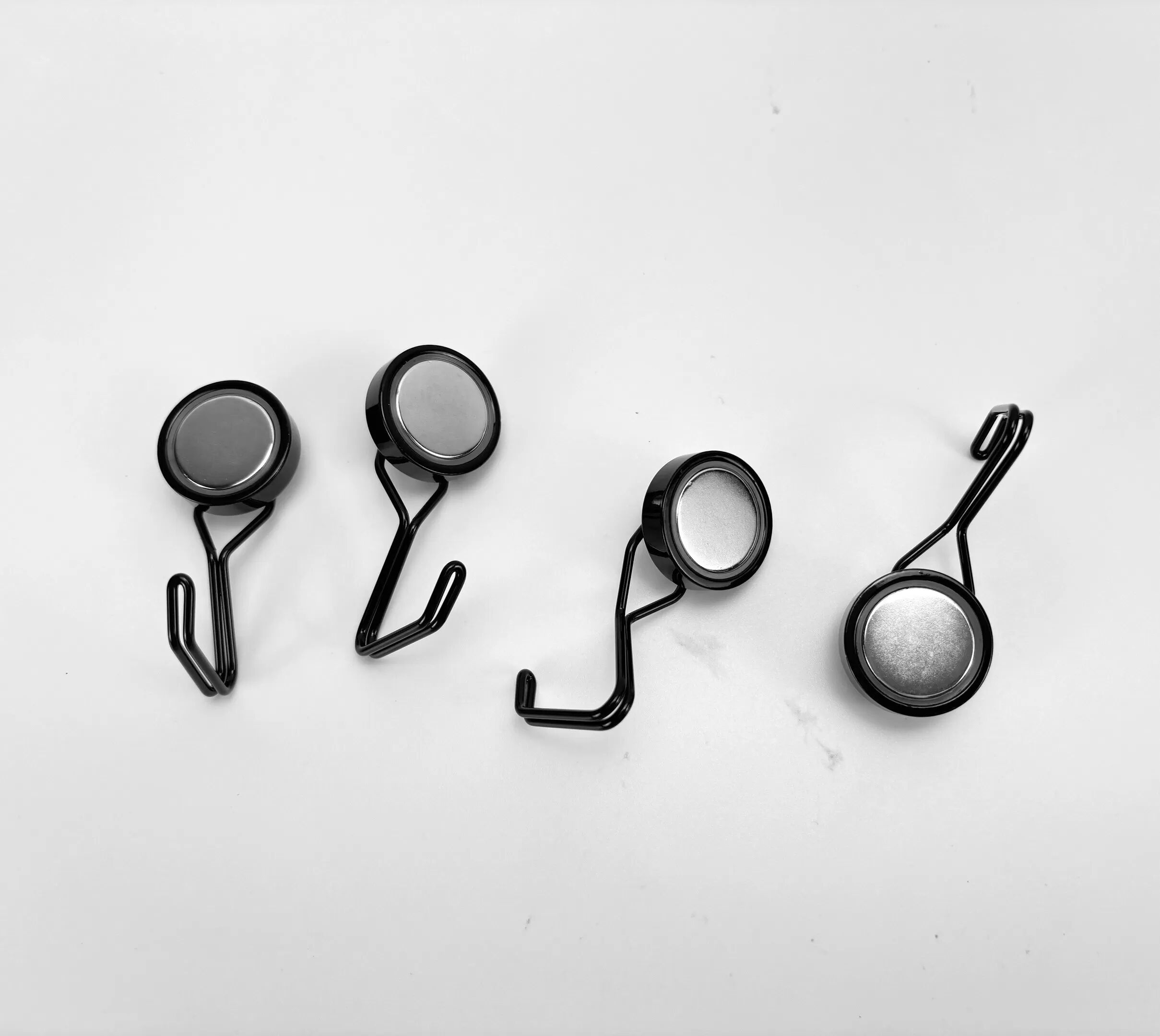 INF 4er-Pack magnetische drehbare Haken für Kühlschrank, 360° drehbar