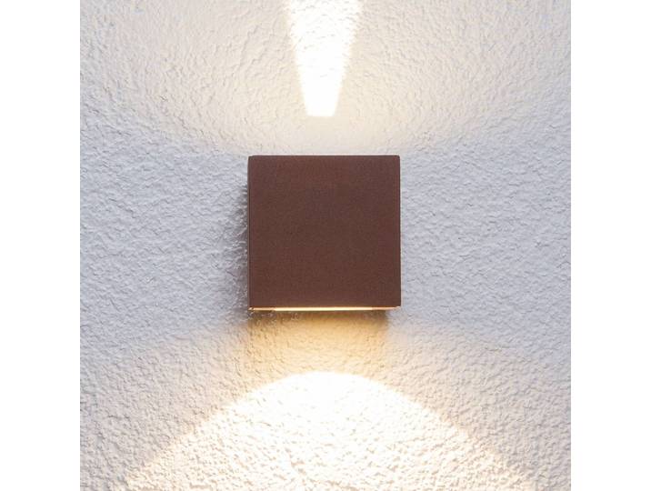 LED Außenwandleuchte JARNO Lucande, braun / rost, Aluminium, Modern