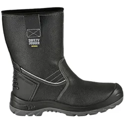 Safety Jogger, Sicherheitsschuhe, SI6100440 Sicherheitsstiefel mit geripptem Absatz und Warmfutter schwarz (S3, 44)