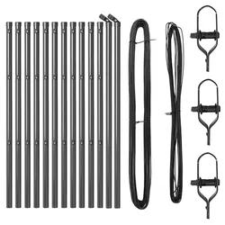 vidaXL Zaunpfosten 13 pcs Grau Stahl