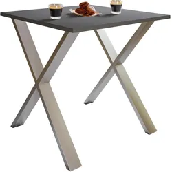 Ebuy24, Esstisch, Esstisch XonaX silberfarben (80 x 80 x 76 cm)