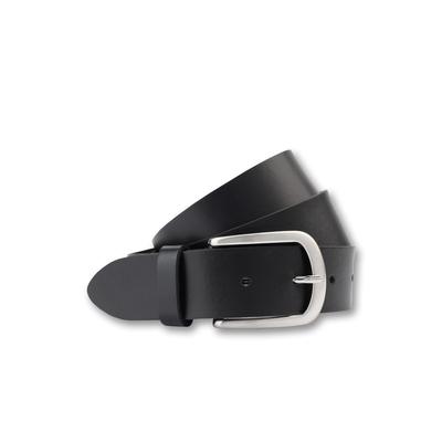 Ledergürtel BERND GÖTZ "Ledergürtel mit silberner Halbschließe", Damen, Gr. 80, schwarz, Rindsleder, Gürtel Ledergürtel