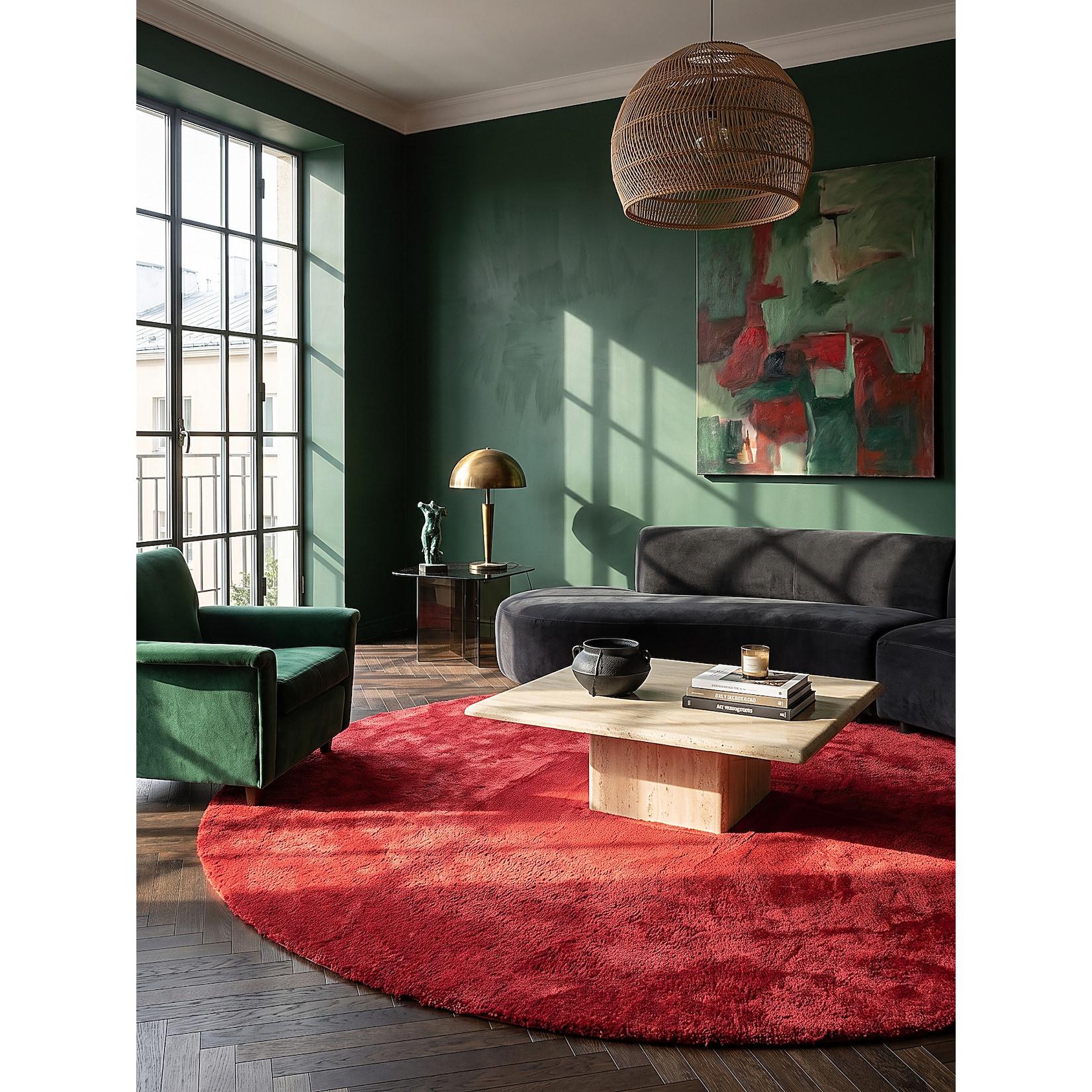 Teppich Hochflor Rot 200x200 cm - ALDAN Kadima Design