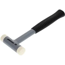 Gedore, Hammer, Rückschlagfreier Schonhammer, Ø 30 mm, Stahlrohrstiel, Austauschbare Polyamid-Köpfe (600 g)