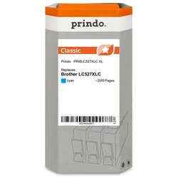 Prindo, Druckerpatrone, kompatibel mit Brother LC527XLC (C)