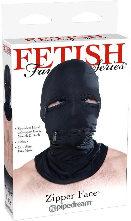 Fetish Fantasy Series Masque zippé en tissu extensible pour jeux fétichistes
