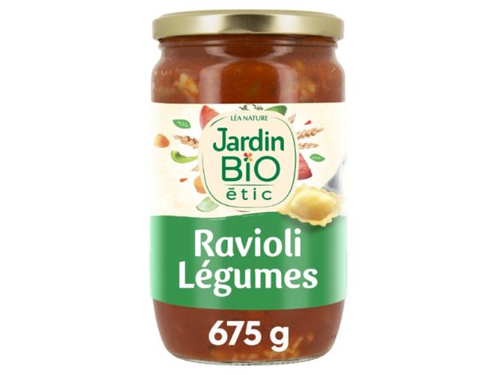 JARDIN BIO ETIC Raviolis biologiques à la sauce tomate et aux légumes 675 g