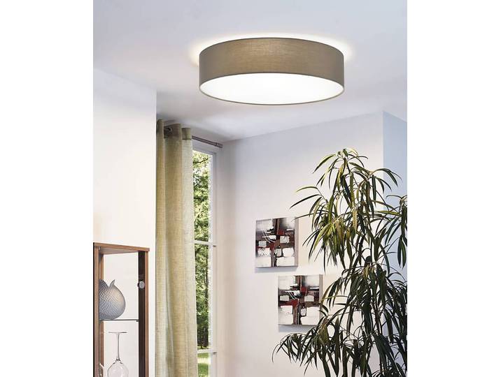 Plafonnier Pasteri - Type B Ø 57cm Gris/Taupe 3 Tissu mélangé E27