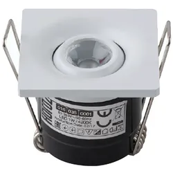 Mini LED Einbau-spot Einbauleuchte 2W Eckig Weiß (Schwenkbar) Neutralweiß