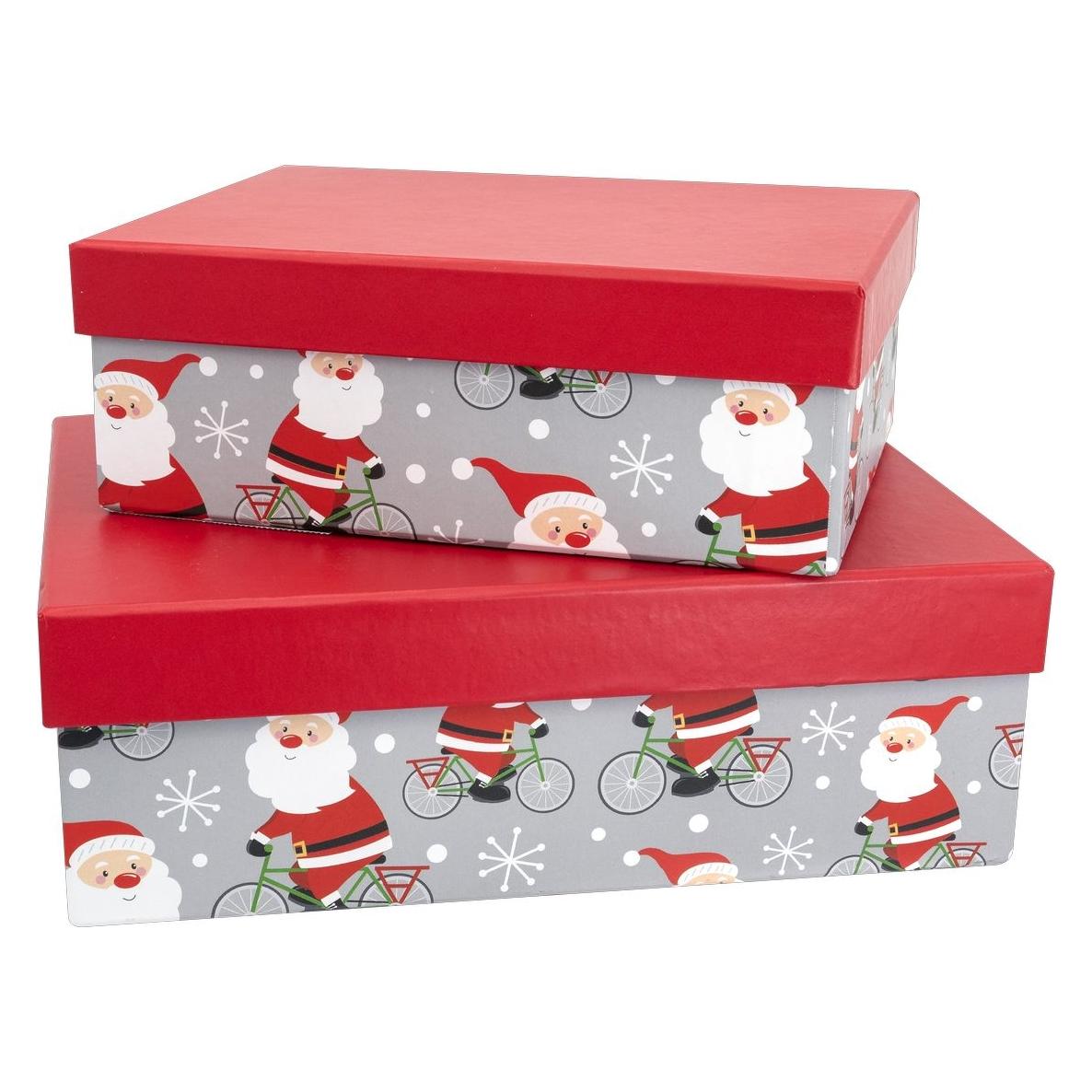 Idena Geschenkboxen Santa auf Fahrrad M 2er FSC-Mix (2x) (38686733)