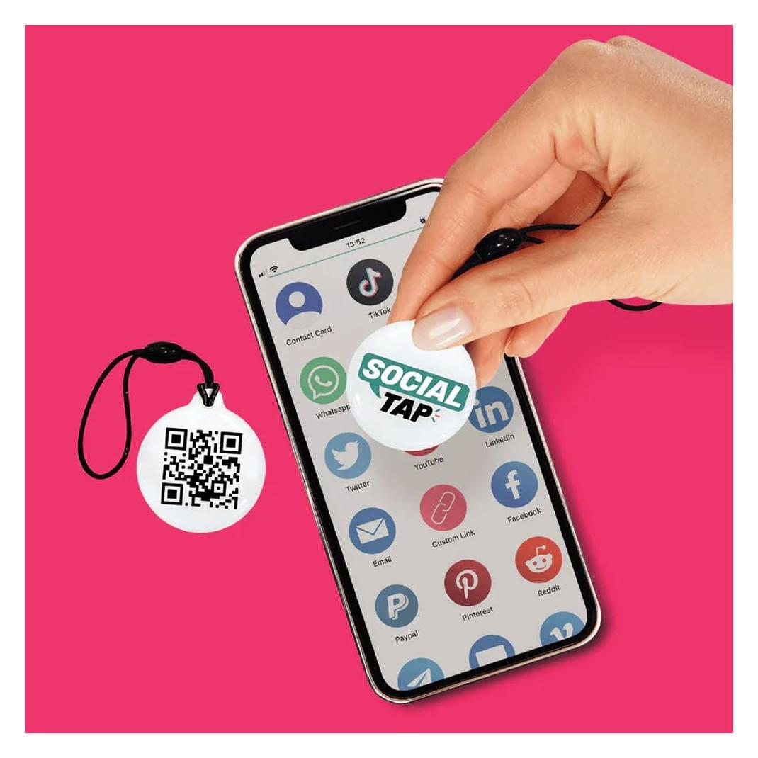 Mikamax Social Taps - FOB Tag White (Apple Find My, Google Find Hub) (05149.TAG)