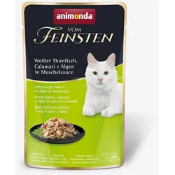 animonda Vom Feinsten Adult 50g Beutel Katzennassfutter Sparpaket 36 x 50 Gramm weißer Thunfisch, Calamari + Algen in Muschelsauce