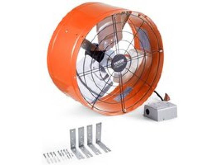 VEVOR Ventilateur d'Extraction de Grenier, 380x200 mm, Extracteur d'Air de Grenier avec Thermostat Réglable, Maille Extérieure, Capacité Flux d'Air 1650 CFM, pour Pignon, Toit, Garage, Atelier, Maison