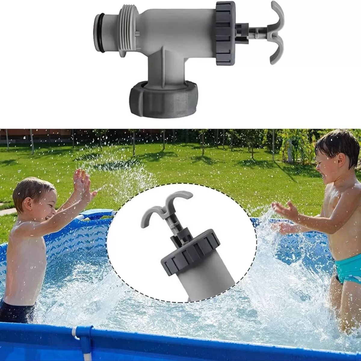 INF Ensemble de valve à plongeur de remplacement pour piscine Intex - Valve 10747 + Adaptateur 10722