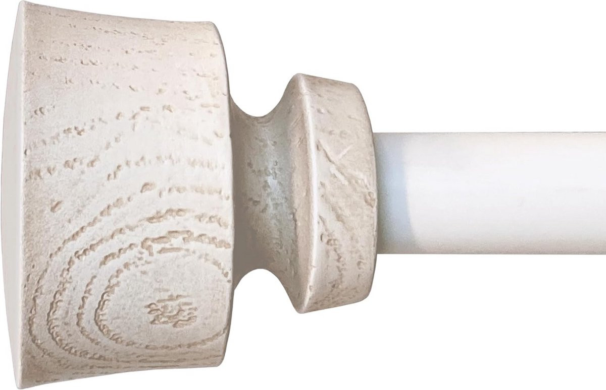 Verstelbare Gordijnroede Set 112-216 cm in Antiek Wit