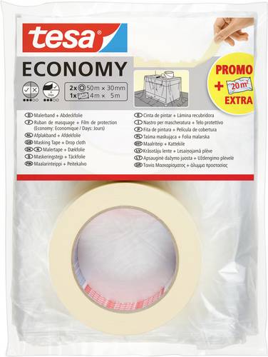 Tesa Economy 55421-00000-05 Malerabdeckband Weiß 1 Set