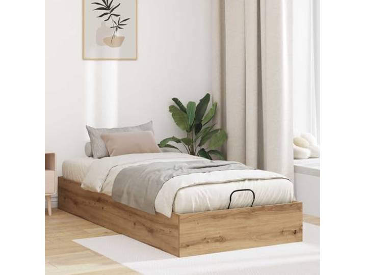Holzspanplatte Gaslift Mechanismus Modernes Ottoman Bettgestell Braun 75 5 Ottoman Bettgestell mit Gaslift Artisan-Eiche 193x75,5x25 cm Stauraum Bett Rahmen Modern