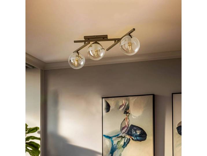 Deckenleuchte Smart EMIBIG LIGHTING, dimmbar, schwarz, für Wohn- / Esszimmer, Metall, Modern