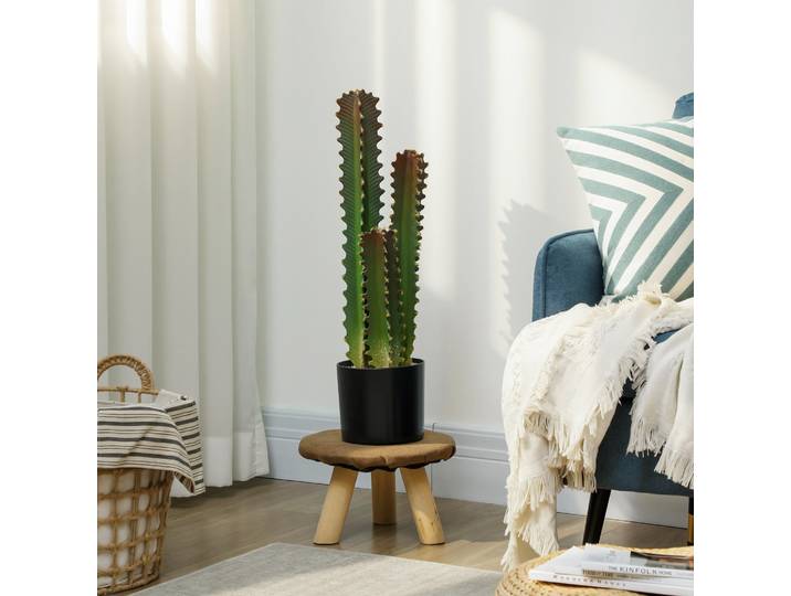 HOMCOM Cactus Artificiel 66cm avec Pot Décor Intérieur Vert