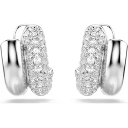 Swarovski  Dextera Kreolen Rundschliff, Mini, Weiß, Rhodiniert