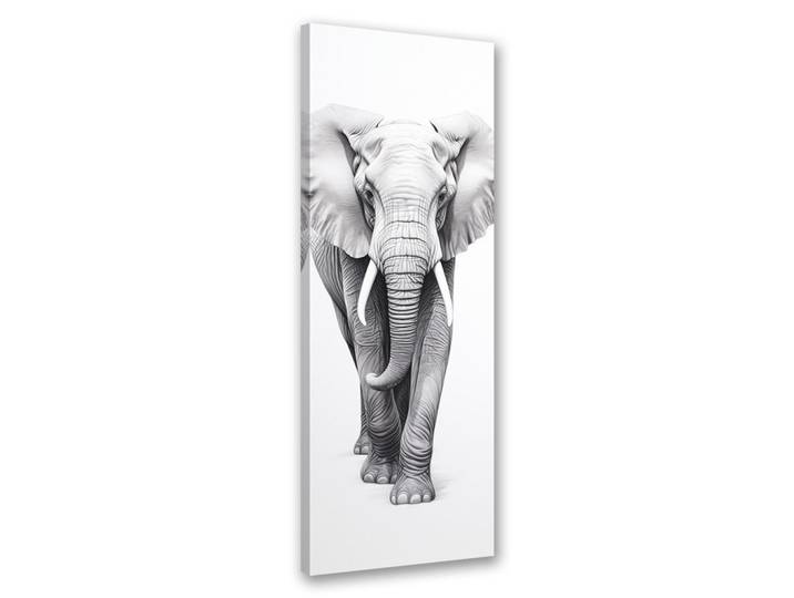 Feeby Wandbild monochromer elefant, Schwarz, Tiere, Rechteckig, 30x90 cm, Bilder & Rahmen, Bilder, Leinwandbilder