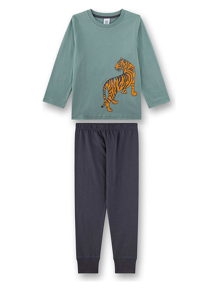 Sanetta Pyjama in Türkis/ Anthrazit - 98