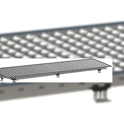 HAGOLA Einlass-Schänke mit Prismen-Lochplatte und Ablauf links, 1020 x 32 x 320 (BxHxT)