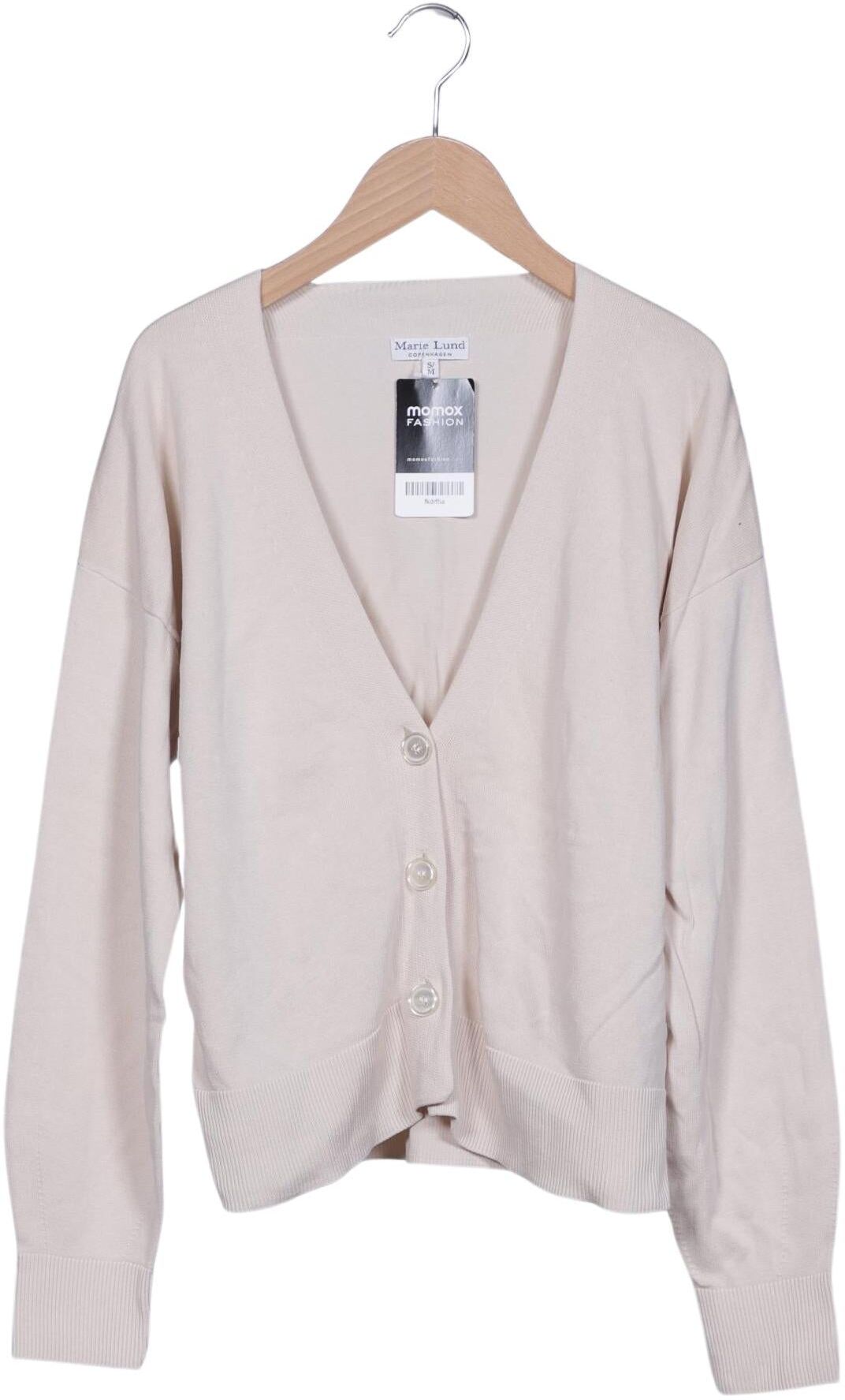 Marie Lund Damen Strickjacke, Beige, Gr. S, Baumwolle / Seide - Second Hand