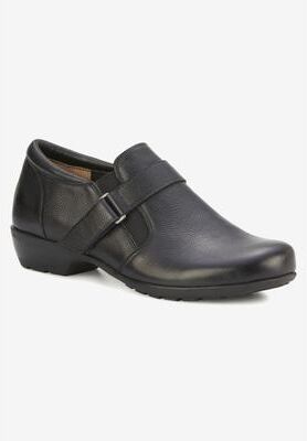 Extra Wide Width Women's Eliot Flat by Ros Hommerson in Black Leather (Size 8 WW)